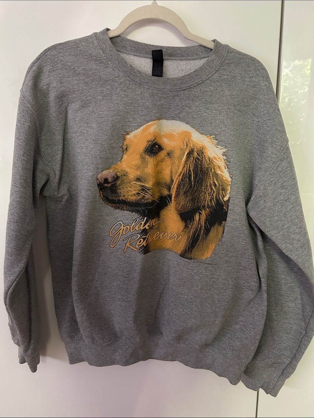 Rare Vintage Hot Press Golden Retriever Graphic Sweatshirt - Gray Men’s Medium